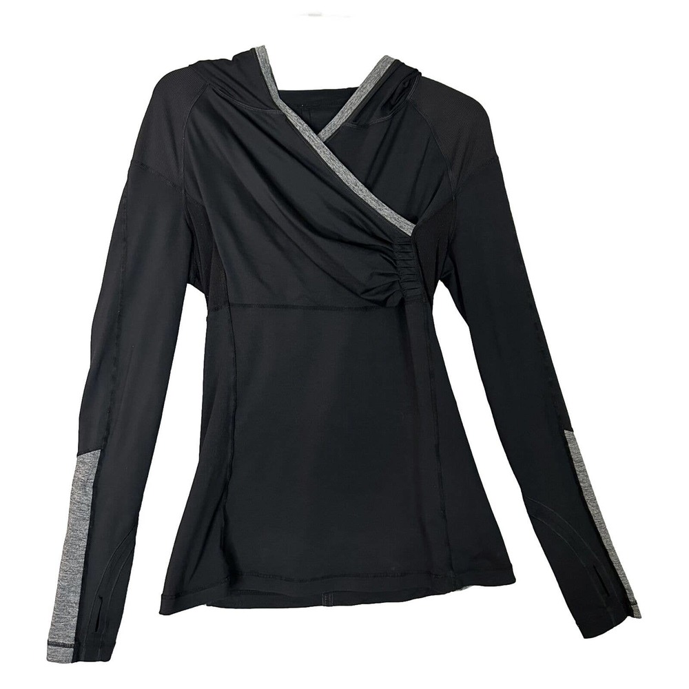 Lululemon Hoodie Women Sz 8 Pull Over Ponytail Opening In Hoodie Reflective